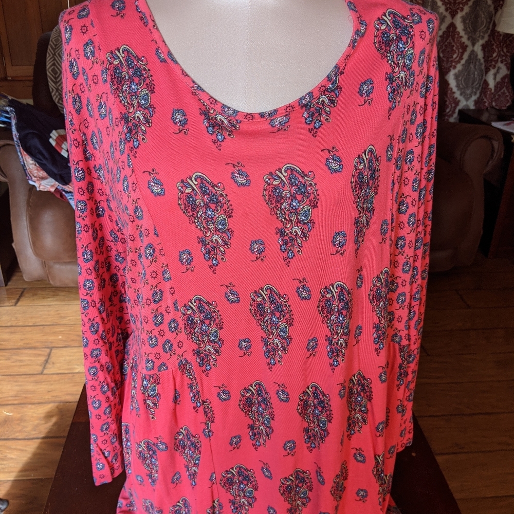 Coral print Tunic